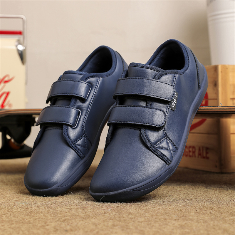 Men's And Women's Leather Wide Toe Plus Size Velcro Casual Shoes foto 2