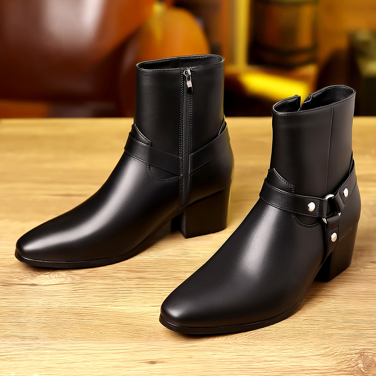 Fashionable British-style Pointed-toe Casual Mens Boots foto 4