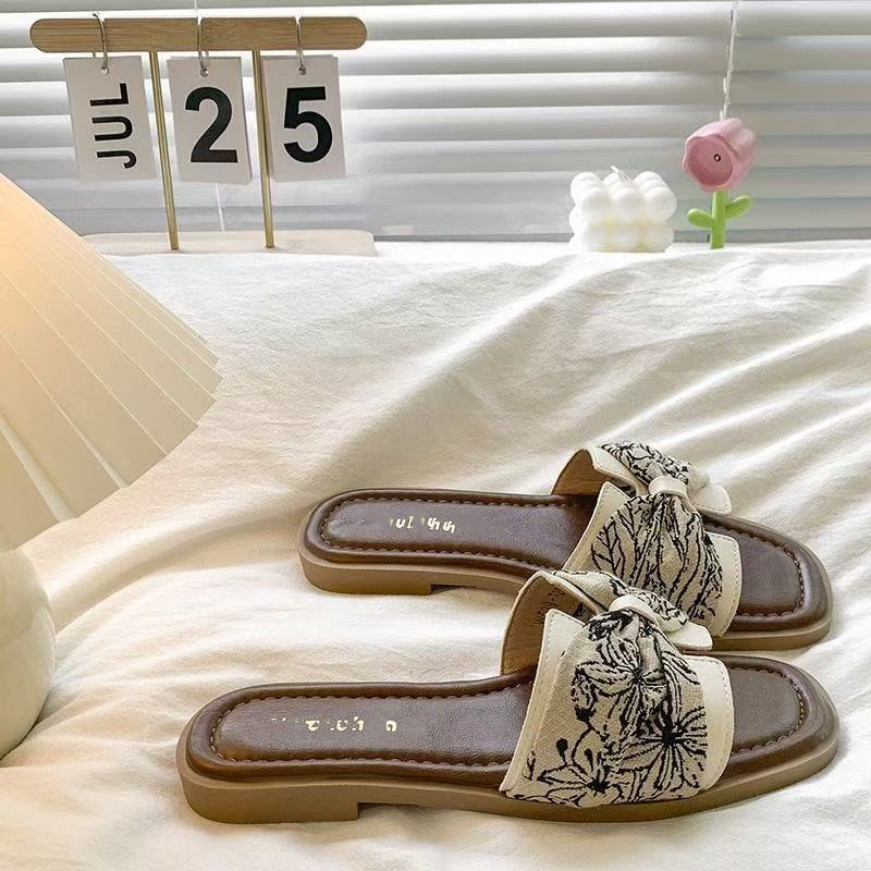 Fashionable National Style Flat With Skirt French Beach Outdoor Comfortable Slippers foto 2