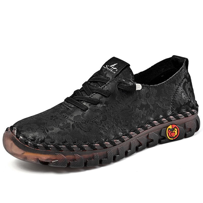 Leather Large Size Flat Bottom Casual Shoes foto 5