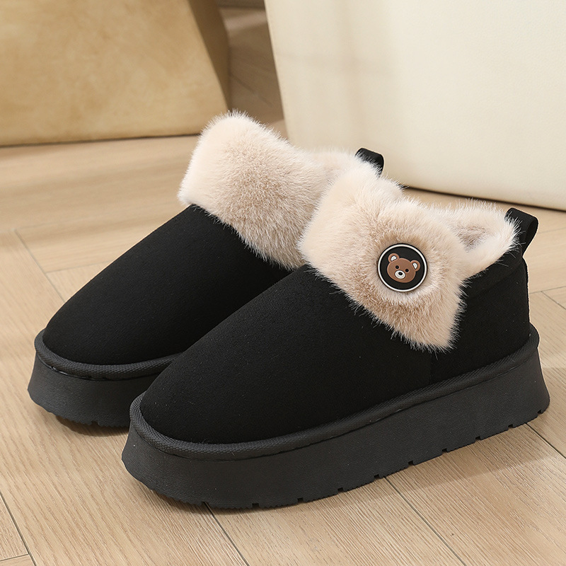 Ankle Wrap Cotton Slippers Thickened Couple Non-slip Warm Cotton Shoes foto 3