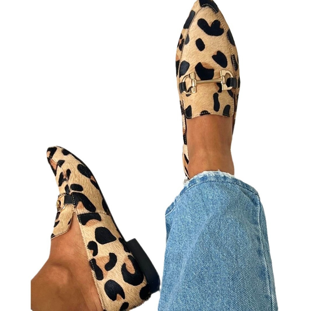 Pointed Toe Shallow Mouth Leopard Print Casual Pumps foto 5