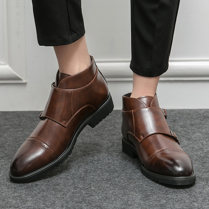 High-Top Pointed Leather Retro Men's Outdoor Casual Martin Boots foto 5