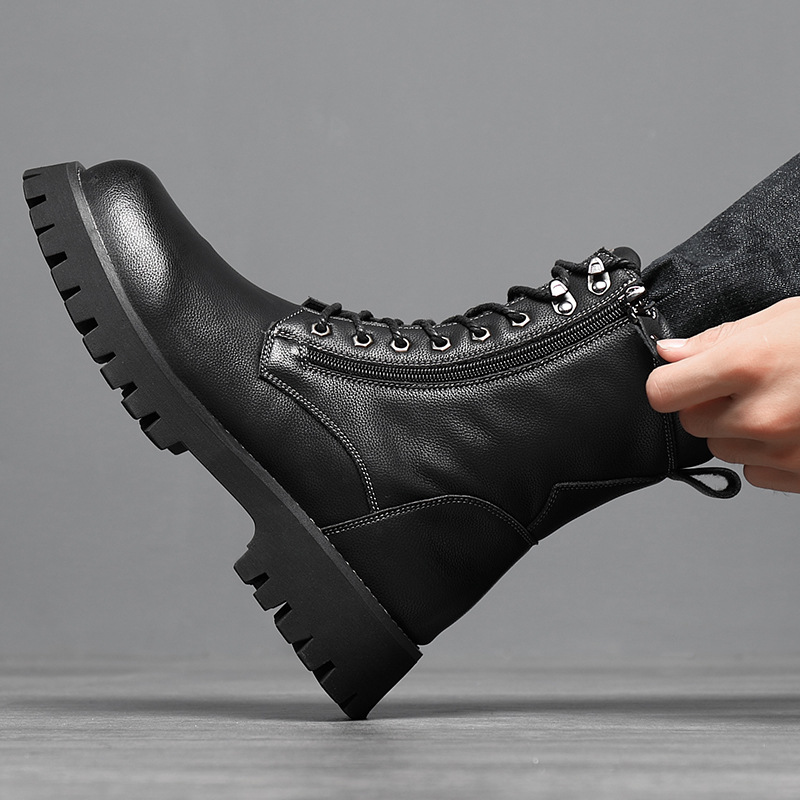 Worker Boot High Top British Style Thick Bottom Fleece-lined foto 2