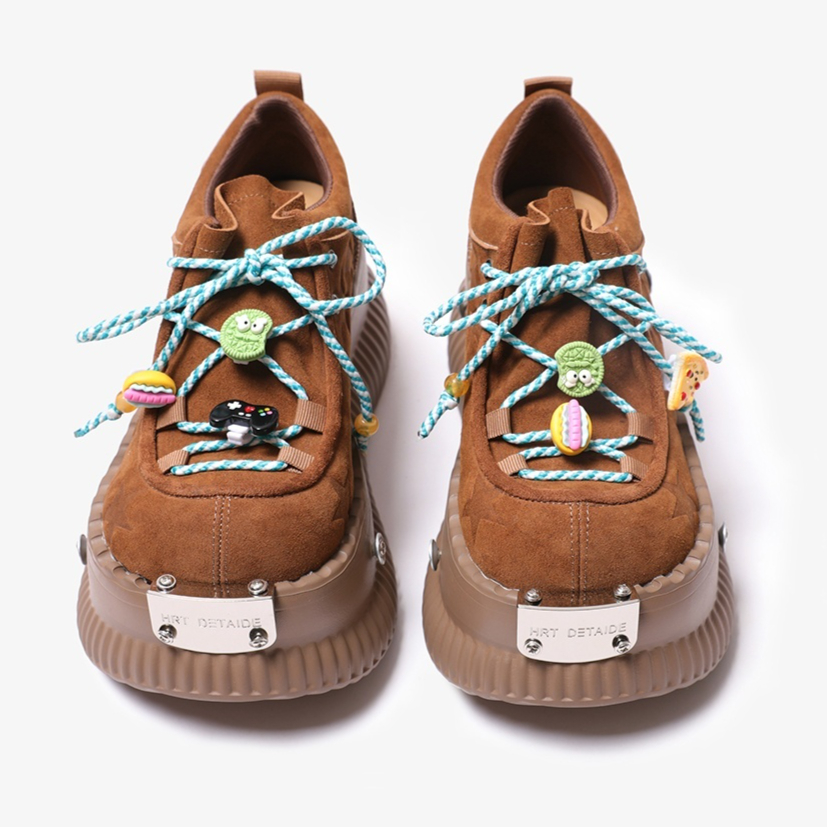 Dopamine Summer Platform Leather Shoes Lace-up Shoes foto 2