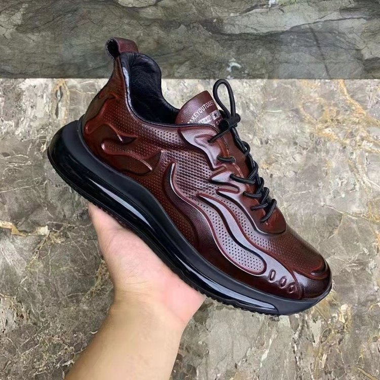 Autumn Leisure Elastic Band Men's Leather Shoes foto 4
