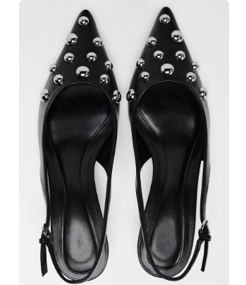 Women's Shoes Low-cut Pointed-toe Rivet-decorated Stilettos foto 2