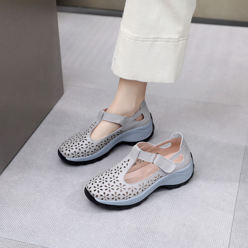 Womens Comfortable Flat Leather Shoes foto 4