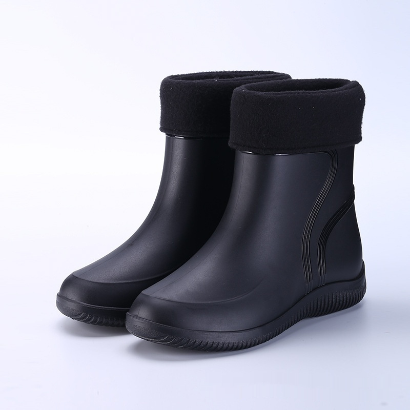 Cotton-padded Warm-keeping Fixed Velvet Rain Boots For Men And Women foto 3