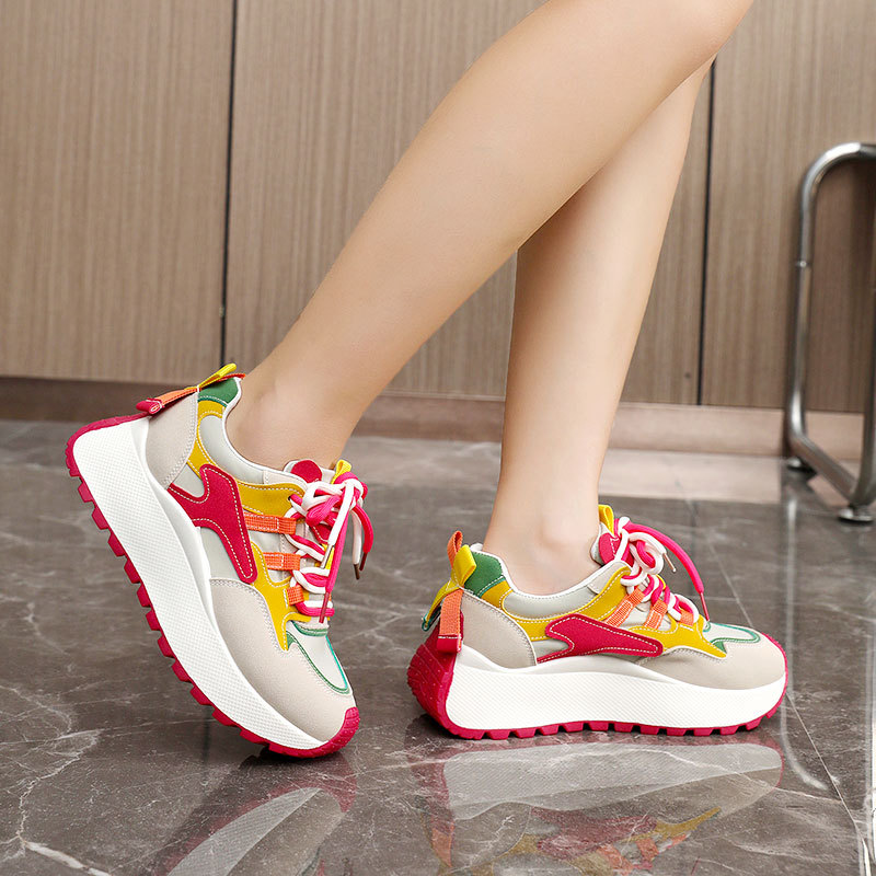 Dad Shoes Women's Summer And Autumn Raise The Bottom Color Matching foto 5