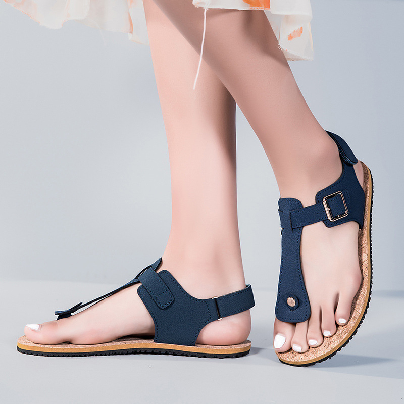 Womens Wooden-Grain Sandals With Non-Slip Soles foto 2
