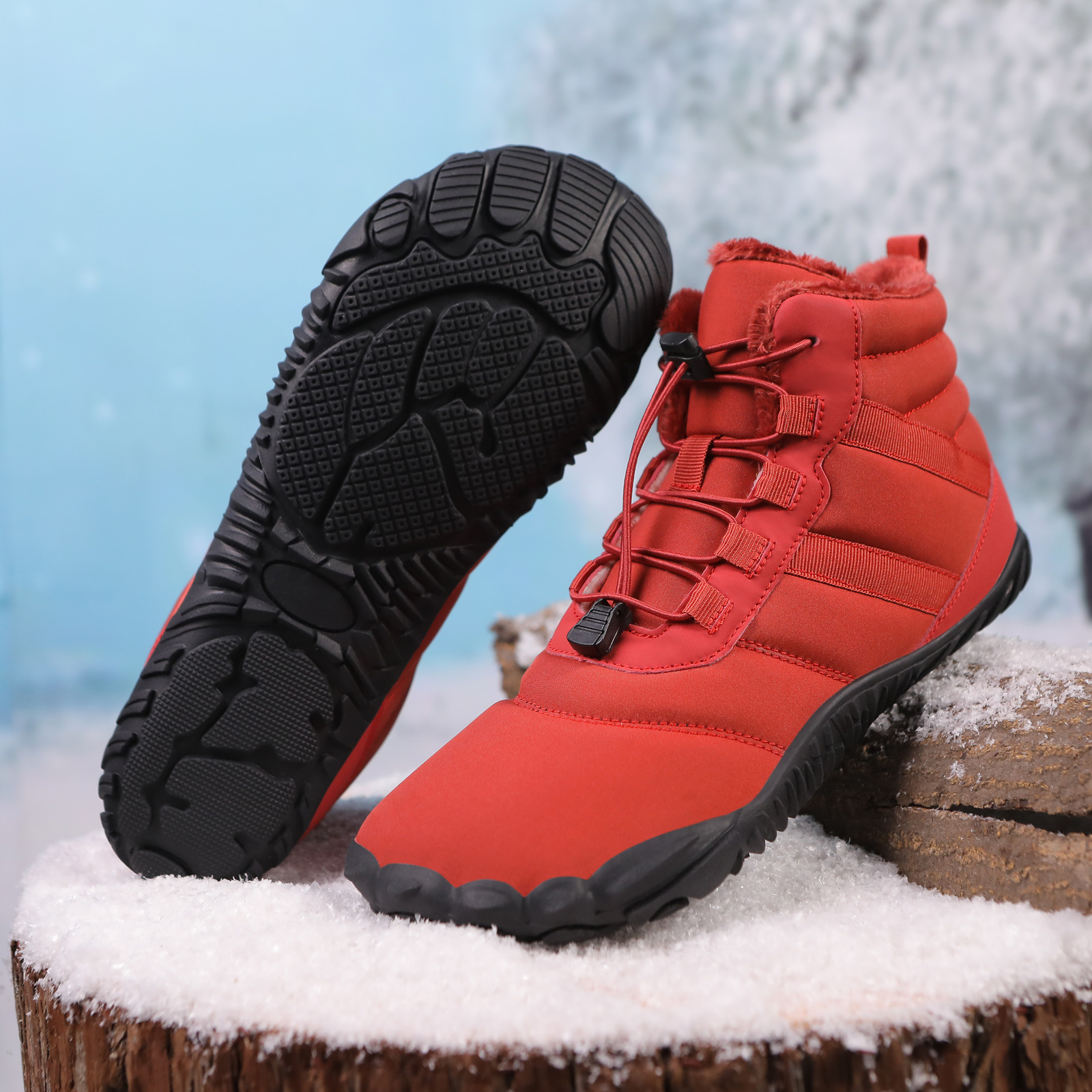 Five Fingers Non-slip Snow Boots Waterproof Velvet Warm Men And Women Outdoor Hiking Shoes foto 2