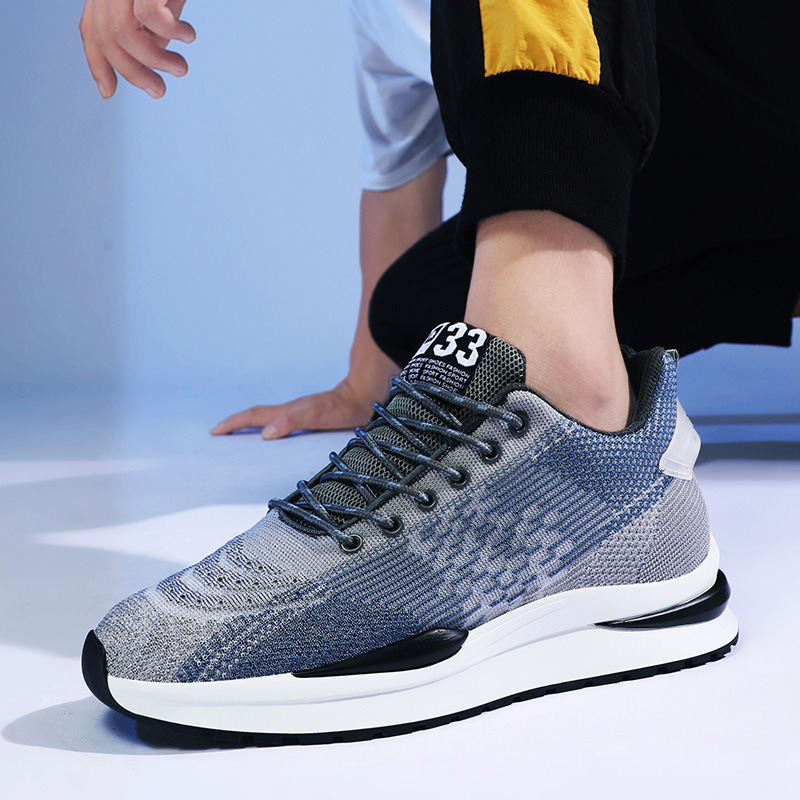 Height Increasing Insole Men's Shoes Breathable Lace Up Sports Casual Shoes foto 2