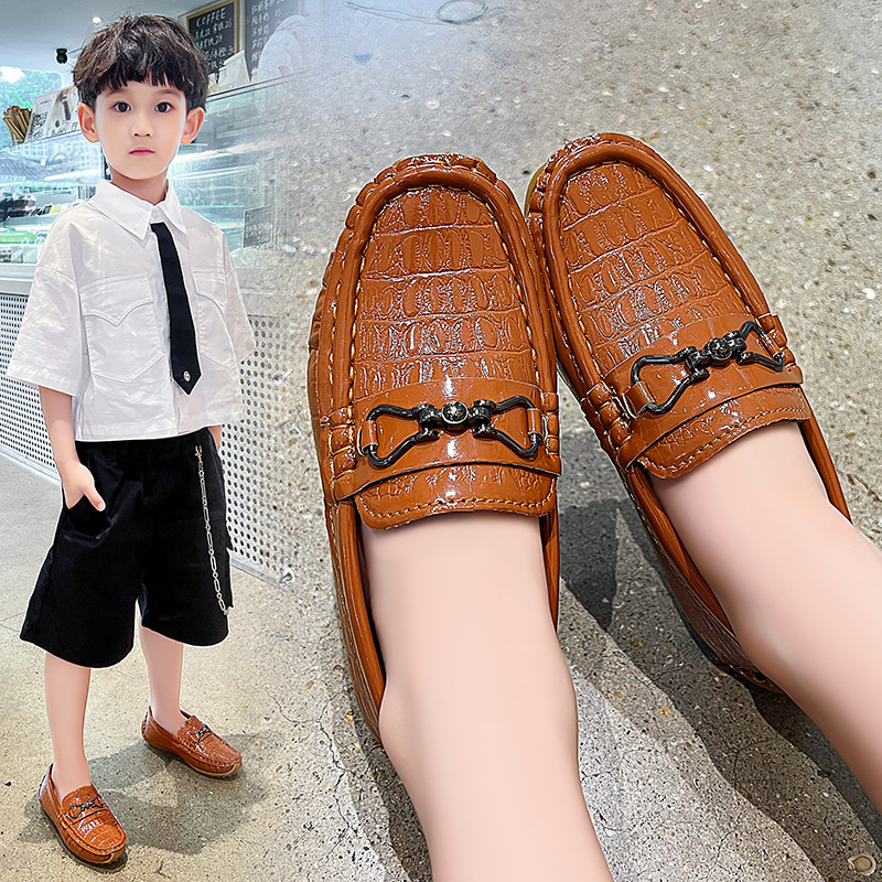 Step On Boys' British Style Leather Shoes foto 2