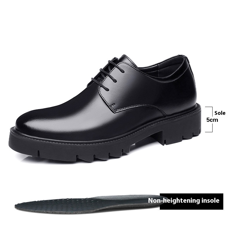 Men's Height Increasing Breathable Cowhide Leather Shoes foto 2
