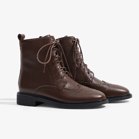 British-style Lace-up Vintage French-style Ankle Boots foto 3