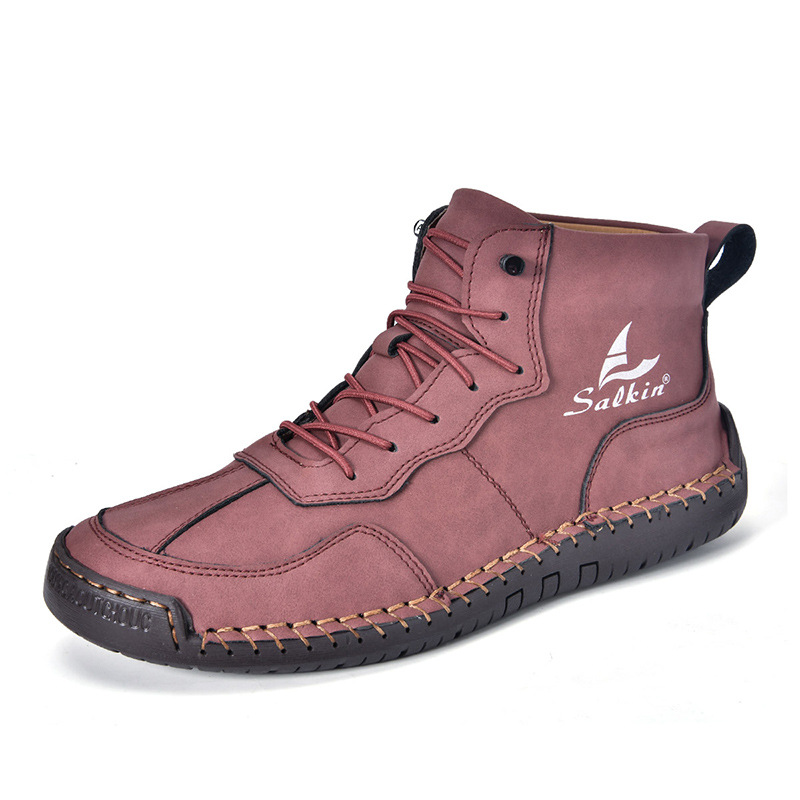 Leather Shoes High-top Retro Casual Boots foto 4