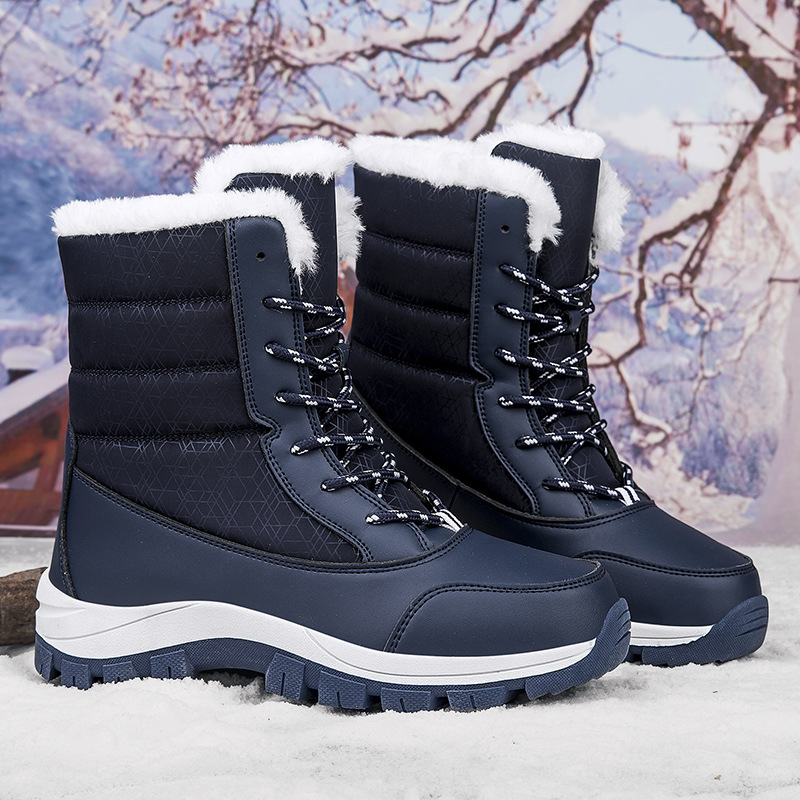 Winter Cotton Boots Outdoor Women's Fleece Lined Padded Warm Keeping Snow Boots foto 2