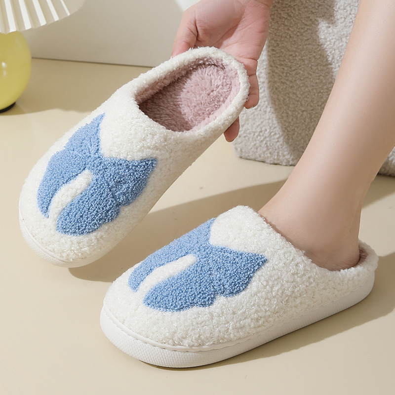 Cute Cartoon Bow Knot Cotton Slippers foto 5