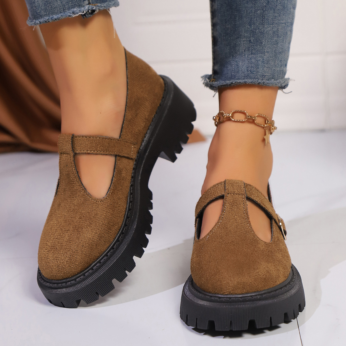 Thick Bottom Retro Shoes Female Plus Size foto 2