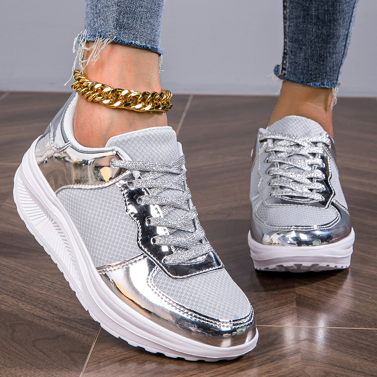 Rocking Bottom Golden Bright Breathable Casual Sneaker foto 2