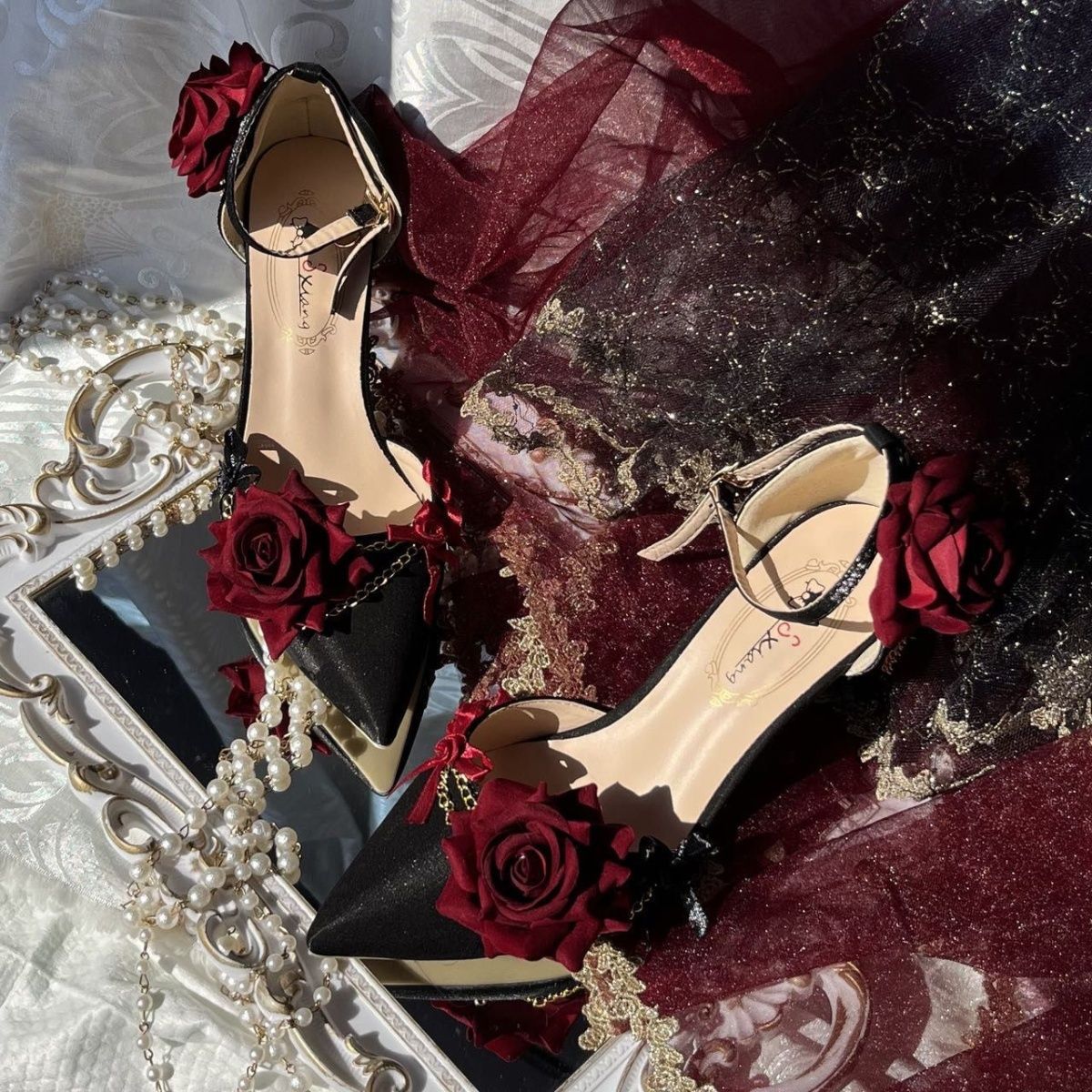 Ceremony Rose Chronicle Pointed High Heels Wedding Shoes Tea Party foto 4