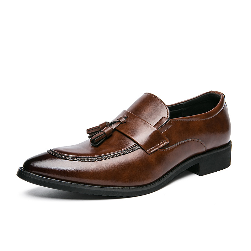 Mens British-style Casual Fashionable Business Tassel Leather Shoes foto 3