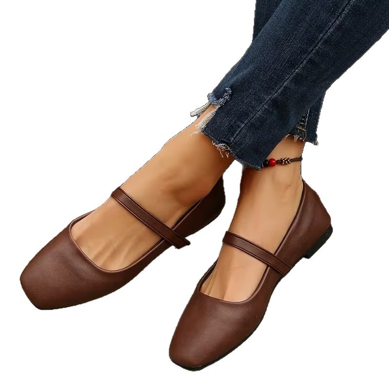 Womens Low-heeled Dark-brown Pumps To Pair With Skirts foto 5
