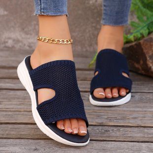 Womens Wedge-heel Thick-soled Mesh Hollow-out Breathable Sandals foto 2