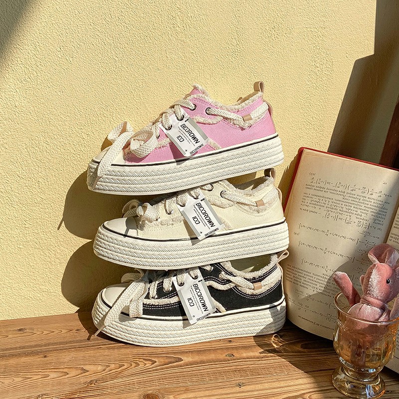 Fall Classic Style Canvas Shoes Women's Low-top foto 3