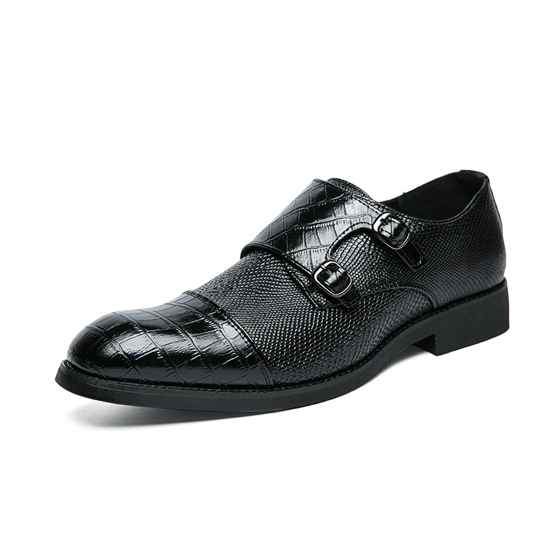 Double Buckle Plus Size Business Men's Casual Leather Shoes foto 5