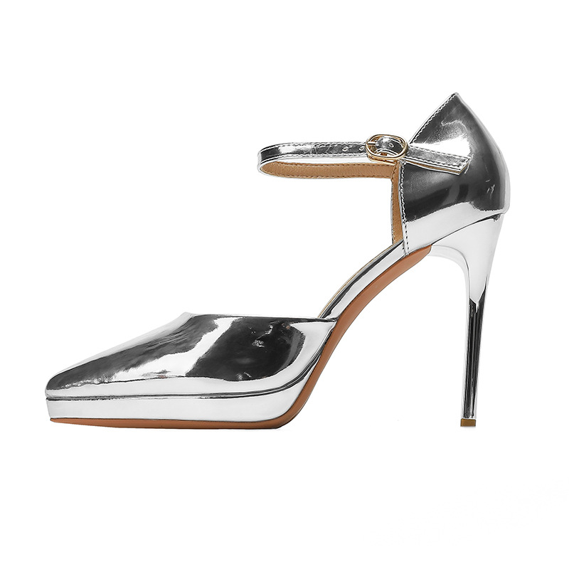 Pointed-toe Waterproof Platform Hollow 10 5cm Women's High Heels foto 3