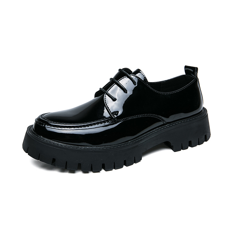 British Casual Lace Up Hair Stylist Platform Height Increasing Low Top Work Shoes foto 3