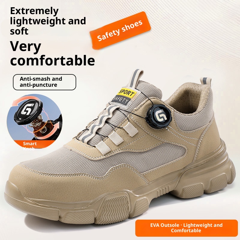 Smart Buckle Labor Protection Anti-smash Steel Toe Protective Shoes foto 2