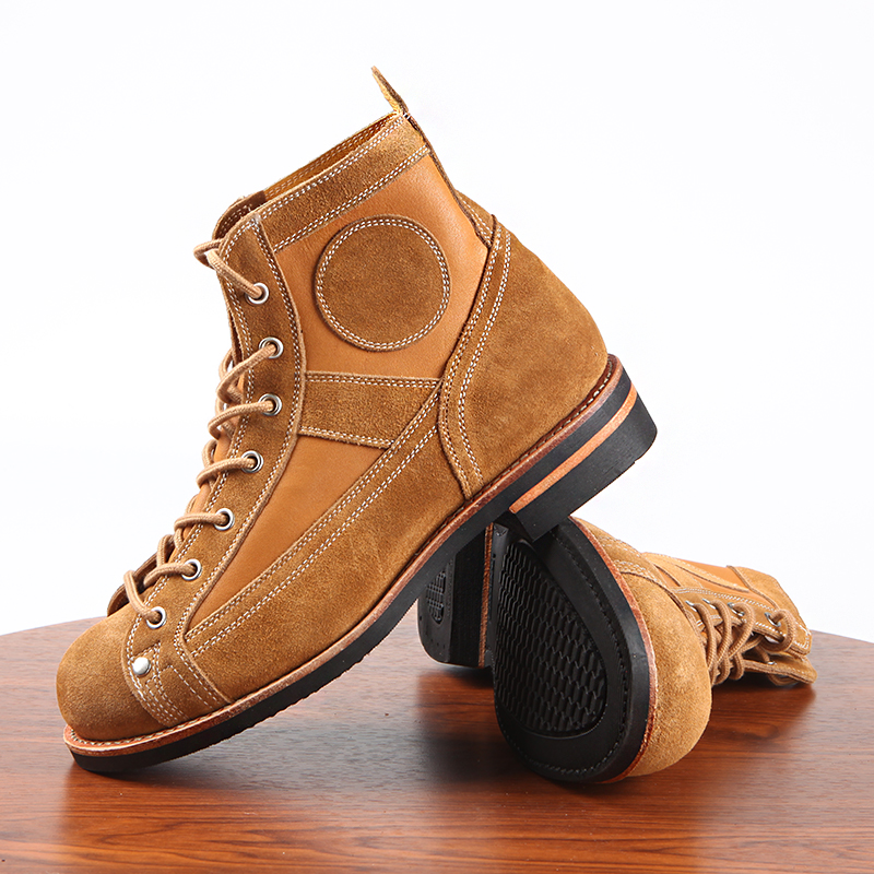 Leather Stitching Paratrooper Work Ankle Boots foto 4