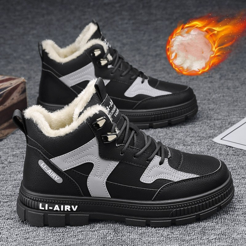Winter Thickened Velvet Warm Ankle Boots Men Outdoor Subzero Anti-cold Anti-ski Snow Boots Outdoor Casual Walking Running Flat Shoes foto 3