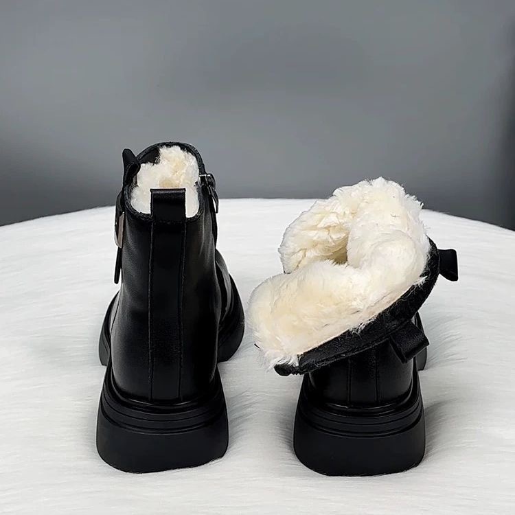 Winter Soft Leather Soft Sole Snow Boots For Women foto 3