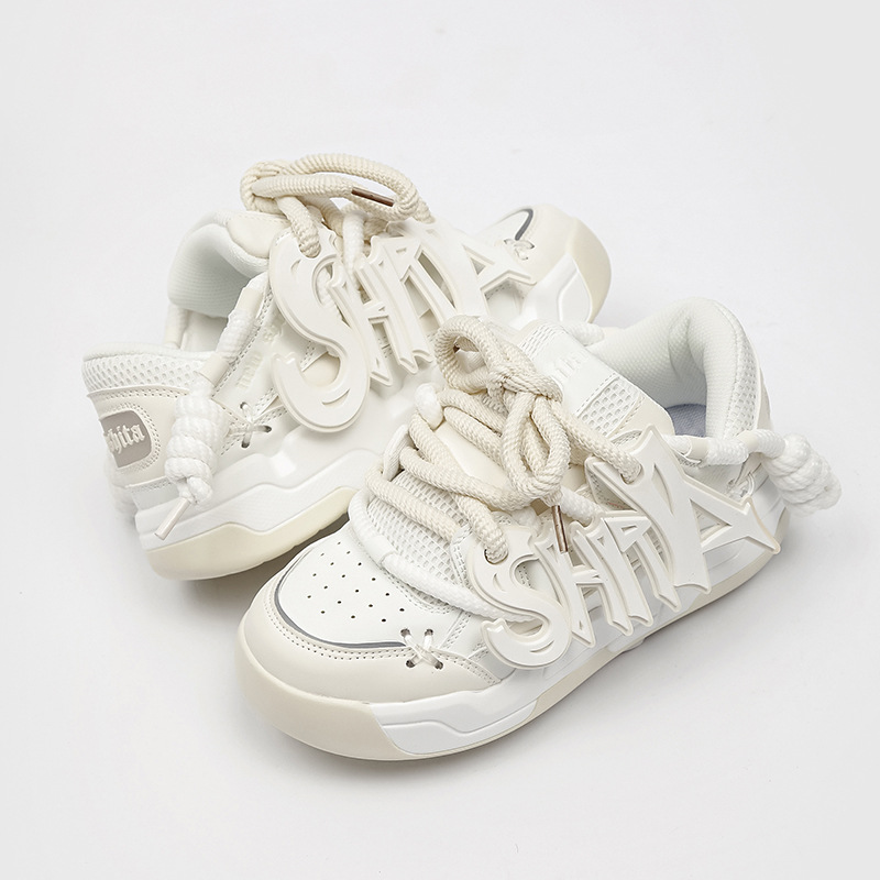 Denim Canvas Bread Shoes Platform Sneakers foto 5
