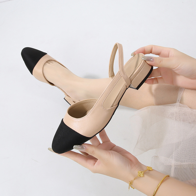 Women's Low Heel Hollow Color Matching Flat Heel Sandals