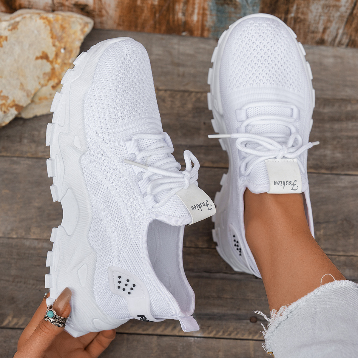 Flyknit Mesh Women's Thin Breathable Sports Casual Shoes foto 4