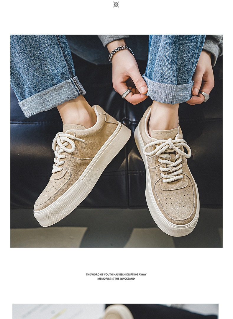 Harajuku Style For Students Sports Casual Lace-up Suede Shoes foto 2