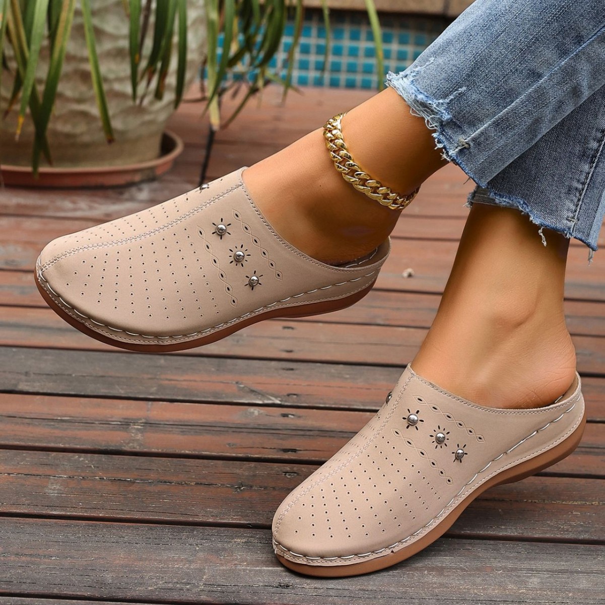 Summer New Women's Toe-covered Platform Slippers foto 4