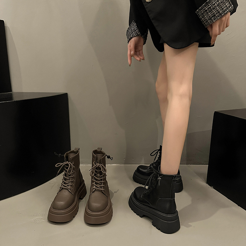 Versatile Vintage Chunky-heel Platform Short Boots foto 3