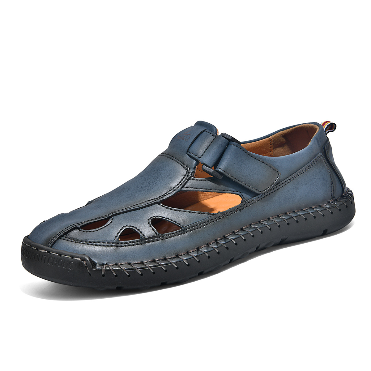 Breathable Hand-Sewn Mens Closed-Toe Sandals foto 2