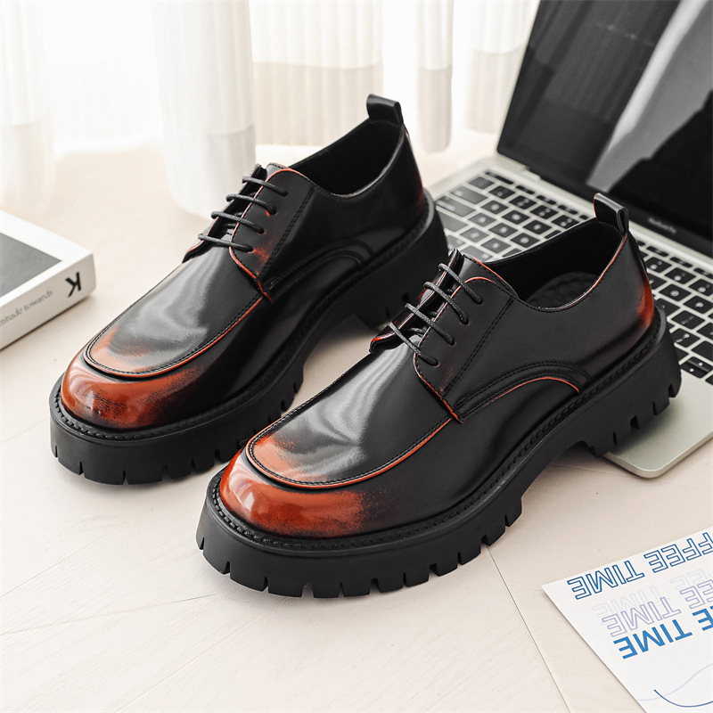 Men's Thick-soled Height-increasing Casual Leather Shoes foto 3