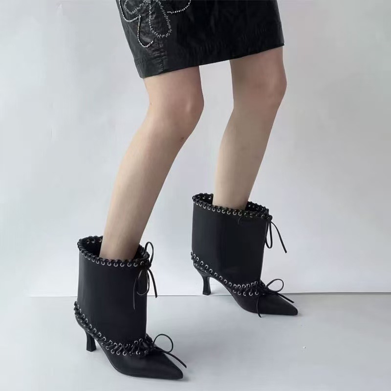New European And American-style Studded Over-the-knee Boots With Pointed Toes foto 2
