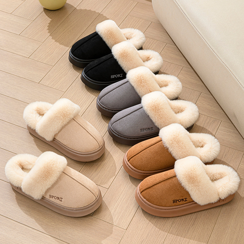 Eva Faux Suede Warm Home Slippers For Women foto 3