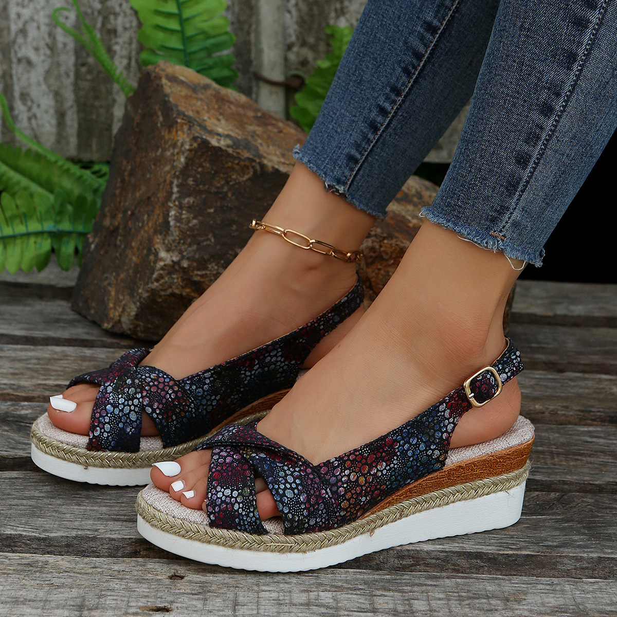 Summer Comfortable Thick-Soled Womens Peep-Toe Sandals foto 4