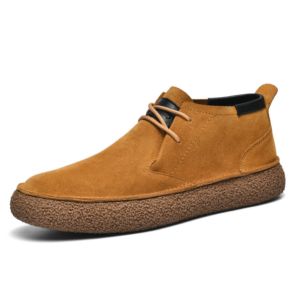 Matte Leather Mercerized Suede Leather Mid-top Board Shoes Men foto 5