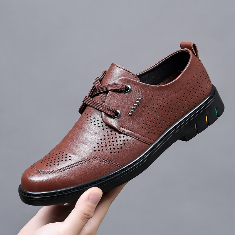Men's Height Increasing Insole Genuine Leather Business Casual Leather Shoes foto 3